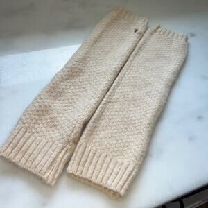 Free People Armour Knit Arm Hand Warmer Fingerless Womens Cream Ribbed Gorpe